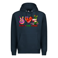Navy peace love wine Premium Hoodie - AdoDesignShop