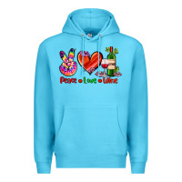 Ocean Blue peace love wine Premium Hoodie - AdoDesignShop