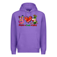 Purple peace love wine Premium Hoodie - AdoDesignShop
