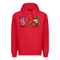 Red peace love wine Premium Hoodie - AdoDesignShop