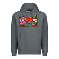 Rock peace love wine Premium Hoodie - AdoDesignShop