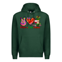 Sports Green peace love wine Premium Hoodie - AdoDesignShop