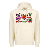 Tofu peace love wine Premium Hoodie - AdoDesignShop