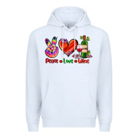 White peace love wine Premium Hoodie - AdoDesignShop