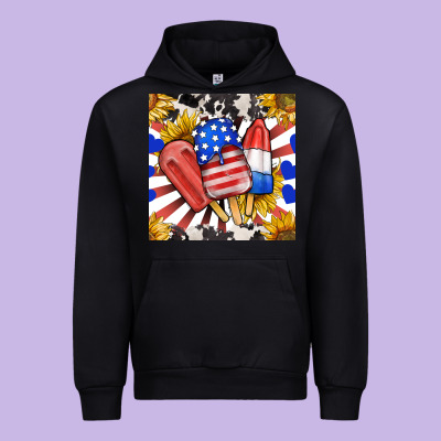 Patriotic Popsicles And Sunflowers Urban Hoodie Designed By Bundleandbundleshop