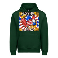 Forest Green patriotic popsicles and sunflowers Urban Hoodie - BundleAndBundleShop