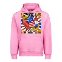 Fuchsia Pink patriotic popsicles and sunflowers Urban Hoodie - BundleAndBundleShop