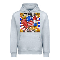 Heather Grey patriotic popsicles and sunflowers Urban Hoodie - BundleAndBundleShop