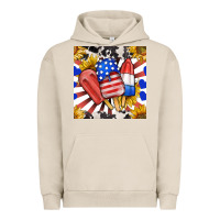 Pigment French Oak patriotic popsicles and sunflowers Urban Hoodie - BundleAndBundleShop