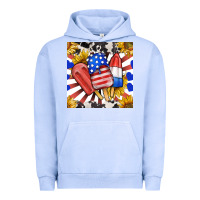 Pigment Grape Ice patriotic popsicles and sunflowers Urban Hoodie - BundleAndBundleShop