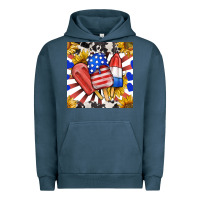 Pigment Midnight Navy patriotic popsicles and sunflowers Urban Hoodie - BundleAndBundleShop