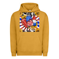 Pigment Peanut Butter patriotic popsicles and sunflowers Urban Hoodie - BundleAndBundleShop