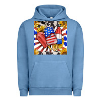 Pigment Pebble Blue patriotic popsicles and sunflowers Urban Hoodie - BundleAndBundleShop