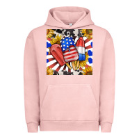 Pigment Salmon patriotic popsicles and sunflowers Urban Hoodie - BundleAndBundleShop
