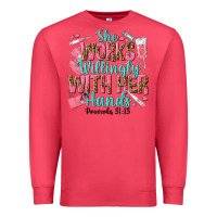 Cardinal she works willingly with her hands Premium Sweatshirt - texasbilliewilder