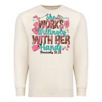 Sandshell she works willingly with her hands Premium Sweatshirt - texasbilliewilder