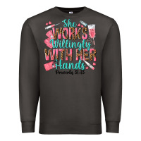 Smoke she works willingly with her hands Premium Sweatshirt - texasbilliewilder