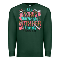 Sports Green she works willingly with her hands Premium Sweatshirt - texasbilliewilder