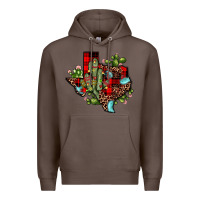 Coffee cactus christmas texas map Premium Hoodie - JahusDesignShop