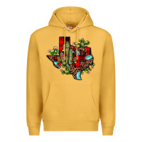 Mustard cactus christmas texas map Premium Hoodie - JahusDesignShop