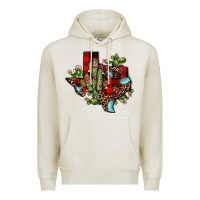 Oatmeal Heather cactus christmas texas map Premium Hoodie - JahusDesignShop