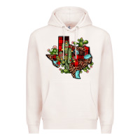 Pale Pink cactus christmas texas map Premium Hoodie - JahusDesignShop