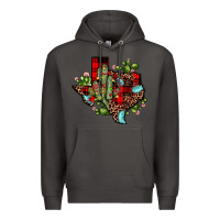 Smoke cactus christmas texas map Premium Hoodie - JahusDesignShop