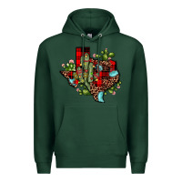Sports Green cactus christmas texas map Premium Hoodie - JahusDesignShop