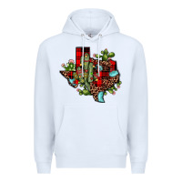 White cactus christmas texas map Premium Hoodie - JahusDesignShop