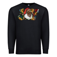 Black african american santa joy with sunflowers Premium Sweatshirt - RanaPortraitStore