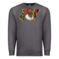 Charcoal Heather african american santa joy with sunflowers Premium Sweatshirt - RanaPortraitStore
