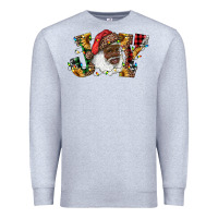 Heather Grey african american santa joy with sunflowers Premium Sweatshirt - RanaPortraitStore