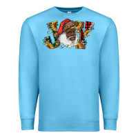 Ocean Blue african american santa joy with sunflowers Premium Sweatshirt - RanaPortraitStore