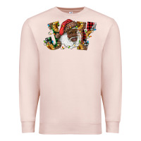 Pale Pink african american santa joy with sunflowers Premium Sweatshirt - RanaPortraitStore