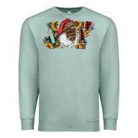 Seafoam african american santa joy with sunflowers Premium Sweatshirt - RanaPortraitStore