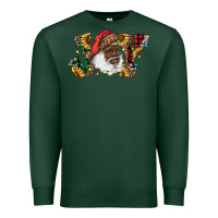 Sports Green african american santa joy with sunflowers Premium Sweatshirt - RanaPortraitStore