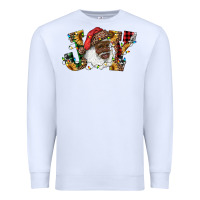 White african american santa joy with sunflowers Premium Sweatshirt - RanaPortraitStore