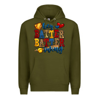 Army Green hey batter batter swing softball Premium Hoodie - Jasminsmagicworld