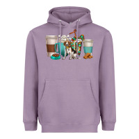 Lavender beagle dog coffee cups Heavyweight Hoodie - texasbilliewilder
