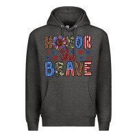 Charcoal Heather honor the brave Premium Hoodie - Artiststas