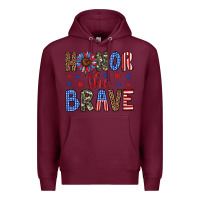 Burgundy honor the brave Premium Hoodie - Artiststas