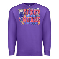 Purple sleep all day nurse all night Premium Sweatshirt - texasbilliewilder