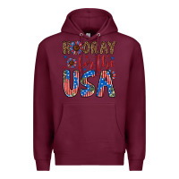 Burgundy hooray for the usa Premium Hoodie - Artiststas