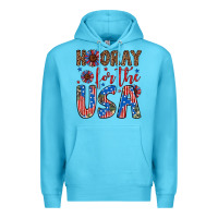 Ocean Blue hooray for the usa Premium Hoodie - Artiststas