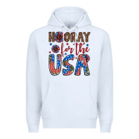 White hooray for the usa Premium Hoodie - Artiststas