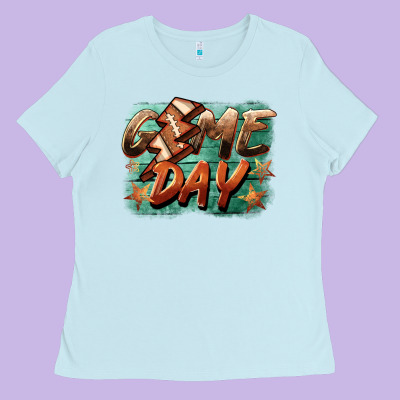 Game Day  Lightning Football Ladies Tee Designed By Barkaloodesign