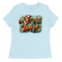 Baby Blue game day  lightning football Ladies Tee - BarkalooDesign