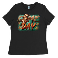Black game day  lightning football Ladies Tee - BarkalooDesign