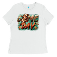 White game day  lightning football Ladies Tee - BarkalooDesign