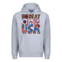 Heather Grey hooray for the usa Premium Hoodie - Artiststas